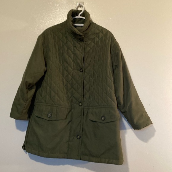 Izzi Outerwear A Division S.Rothschild Green Zip Up Button Up Warm Jacket Coat